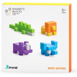 Pixio Magnetic Blocks | Design Series | Pixio Mini Safari | 6 kleuren | 137 blokken